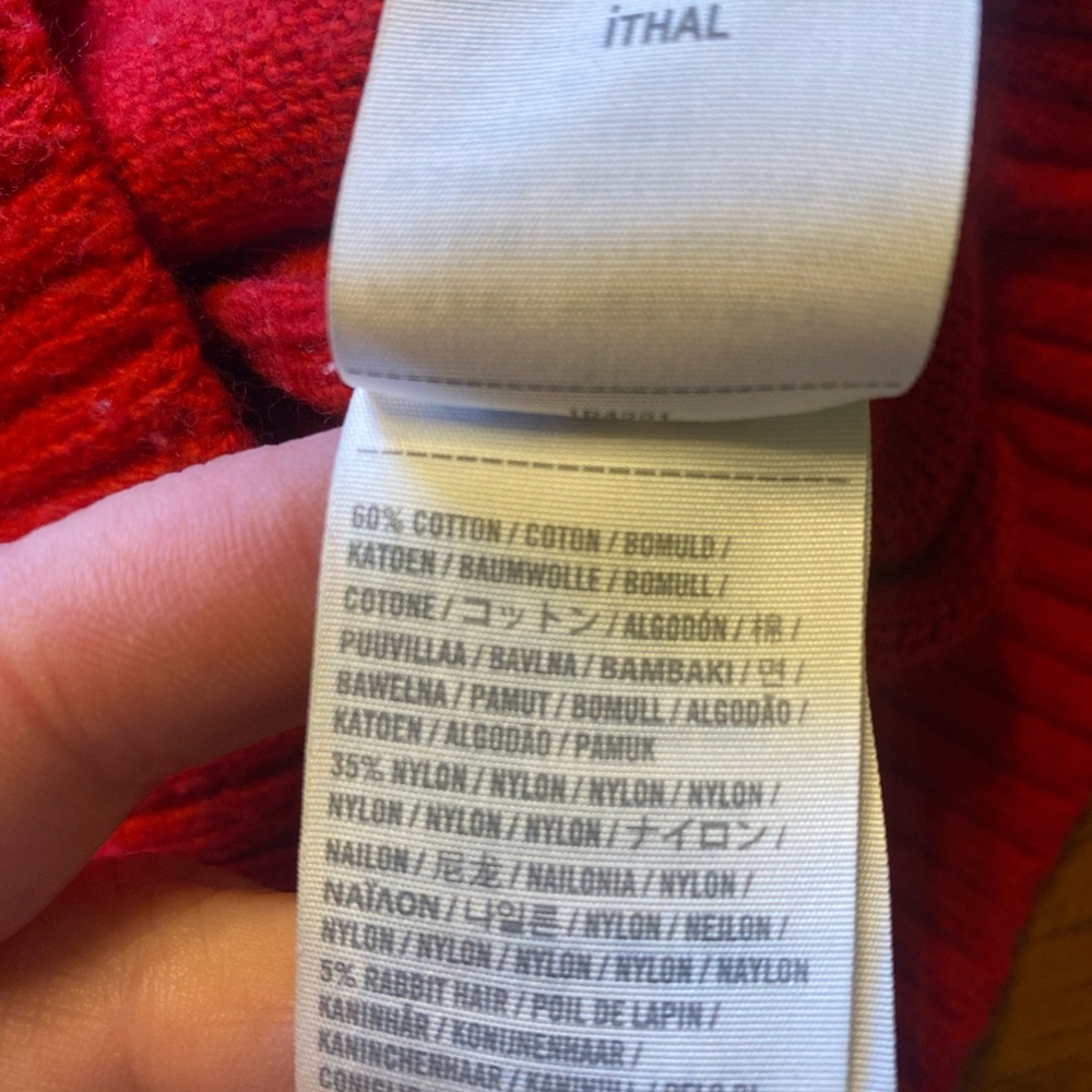 Abercrombie & Fitch Red V-Neck Varsity Cardigan Sweater Y2K - Picture 10 of 10
